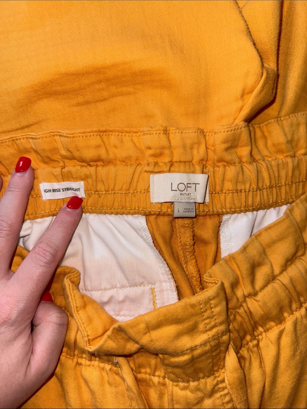 Women’s Lightweight Mustard Drawstring Pants - Picture 4 of 4